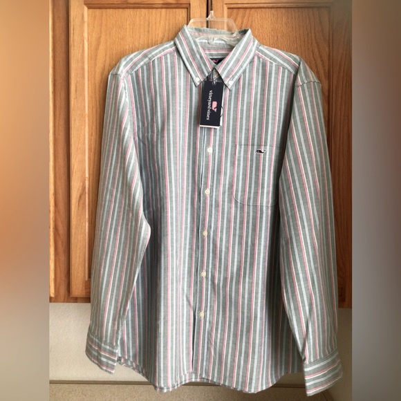 Vineyard Vines Mens Striped Oxford Stretch Long Sleeve Button Down Shirt NWT - Picture 5 of 12